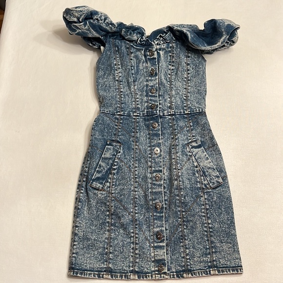 NWT Misha Collection Trisha Dress Acid Wash Blue - Picture 3 of 6